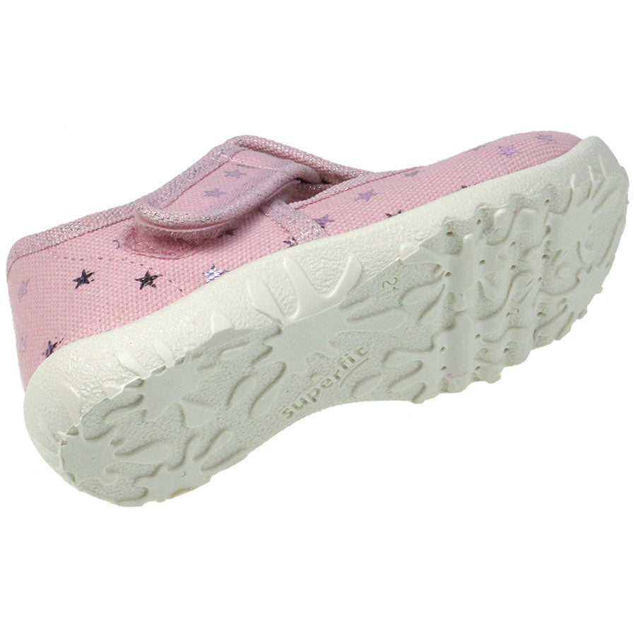 Superfit Hausschuh Spotty 9248-50 in pink with glitter and star design, comfortable and stylish indoor slippers for girls