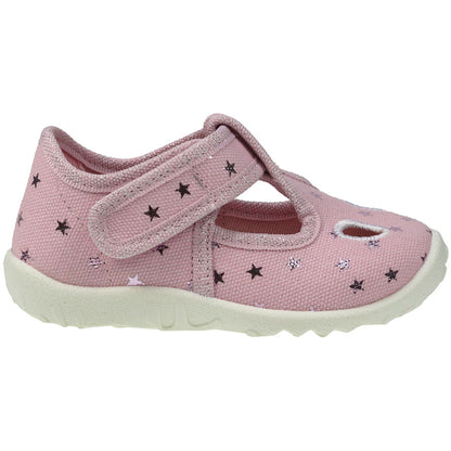 Girls pink glittery slipper with star pattern, SUPERFIT Hausschuh SPOTTY 9248-50