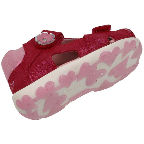 Glittery berry and pink SUPERFIT Halbsandale FANNI 040-50, a stylish and comfortable sandal for kids