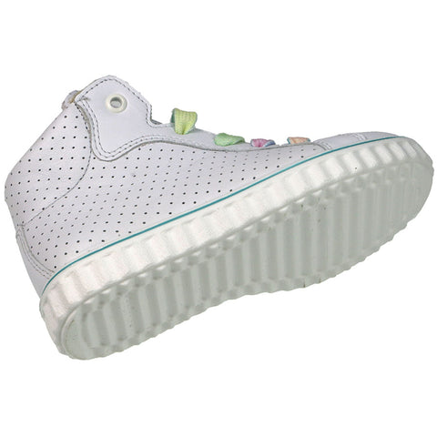 Fashionable RICOSTA Knöchelschuh JOYCE in white with rainbow motif