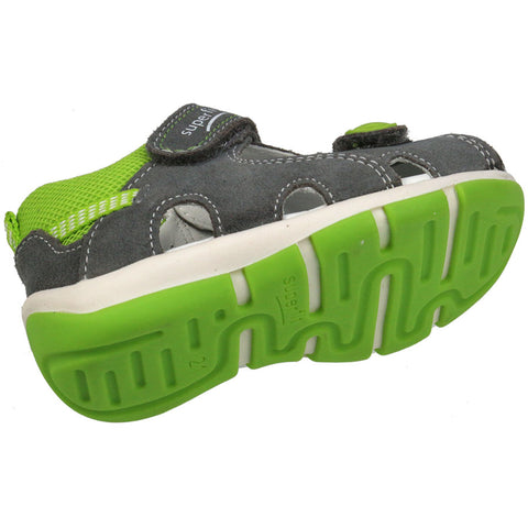 Comfortable and stylish SUPERFIT Halbsandale FREDDY 140-25 in grey and lemon color combination