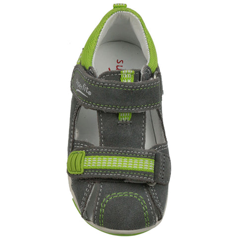 Men's SUPERFIT Halbsandale FREDDY 140-25 in grey and lemon color, featuring durable construction and comfortable design for outdoor activities