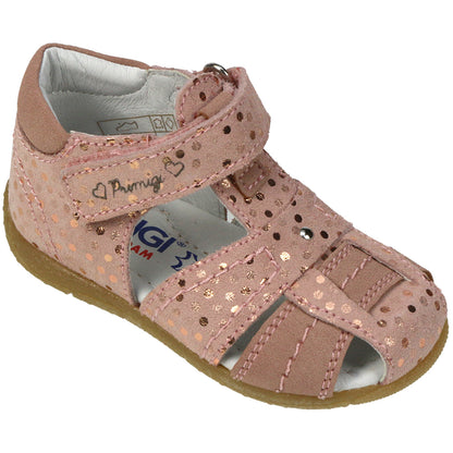 PRIMIGI Halbsandale 74105 in rosa and roségold with cute Pünktchen design for girls