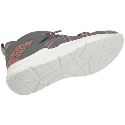  Pair of SUPERFIT Knöchelschuh 395-21 shoes in elegant grey and rosè, with cushioned insoles and secure lace-up closure