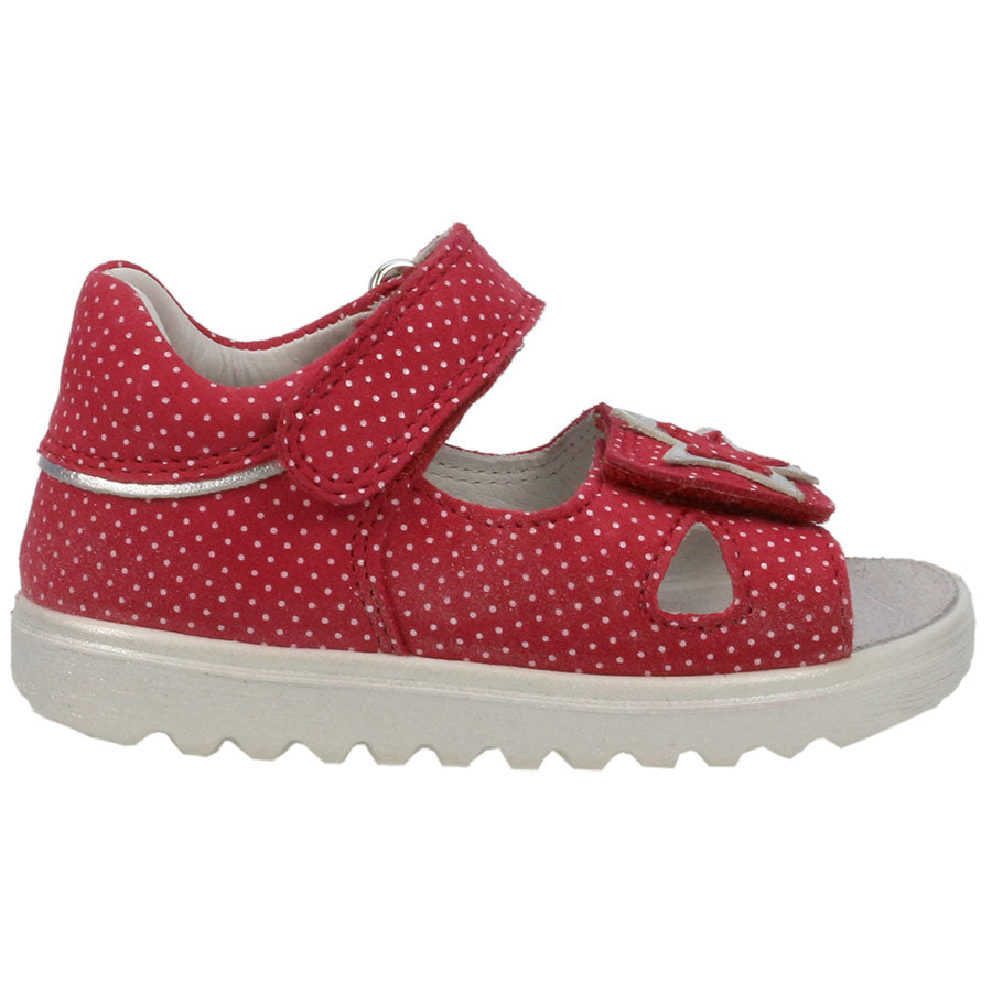 Red SUPERFIT Sandale 016-50 with white polka dots, perfect for summer