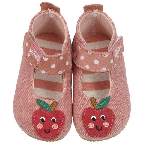 Soft and cozy LIVING KITZBÜHEL Hausschuh 3505-329 in altrosa with cute apple design