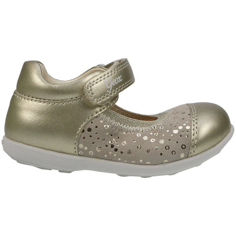 GEOX Ballerina JODIE B7226B - gold for girls with sparkly texture, comfortable and stylish 