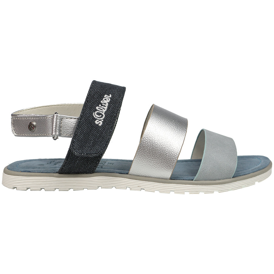 Silver and denim SOLIVER Sandale 58206-22 featuring stylish strappy design