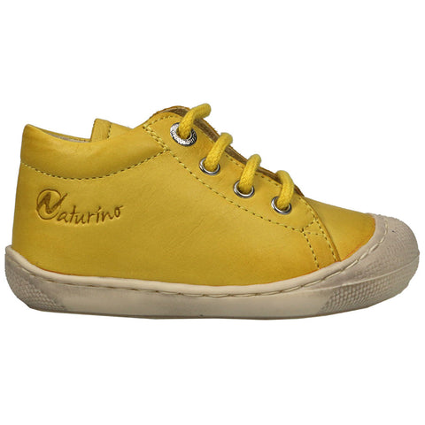 NATURINO Halbschuh COCOON II - gelb - Schnürsenkel, stylish yellow lace-up shoe for kids with durable construction and comfortable fit