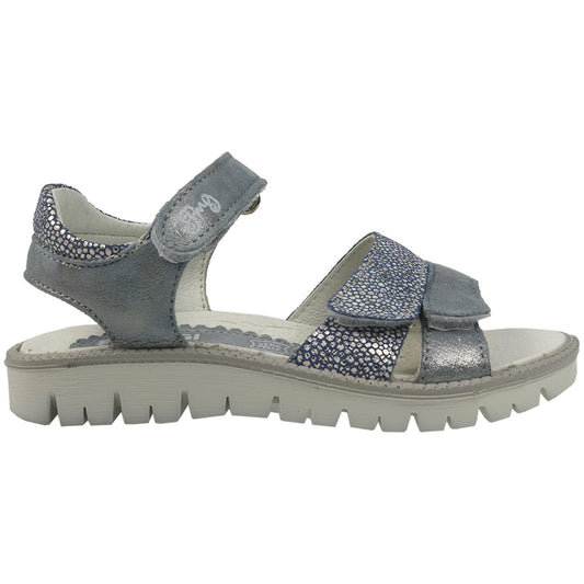 PRIMIGI Sandale 33907 in striking jeans blue with silver metallic accents for a stylish and comfortable summer footwear option