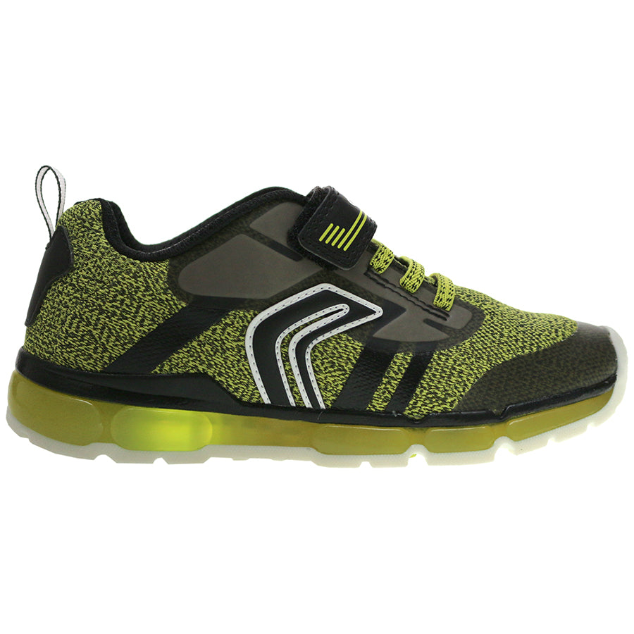 Boys' GEOX BLINKER Halbschuh J9244A in lime and black color, a stylish and comfortable shoe for everyday wear