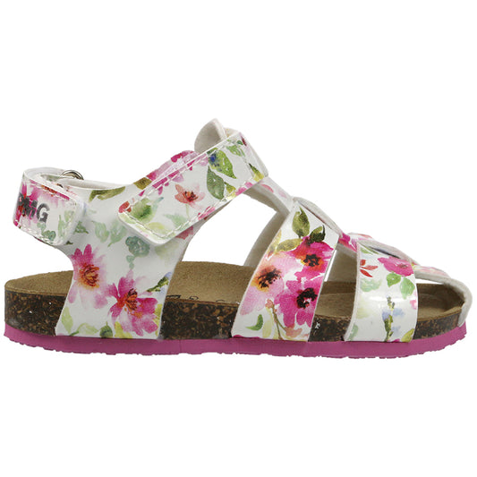 White PRIMIGI Halbsandale 34267 with flower design, perfect for summer outfits