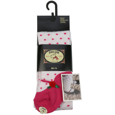 Adorable pink and white BONNIE DOON Strumpfhose Baby BN254926 Ballerina tights for little girls