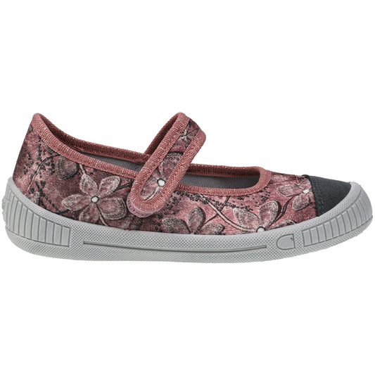 Comfortable and stylish SUPERFIT Hausschuh BELLA 261-55 in pink and grey velvet