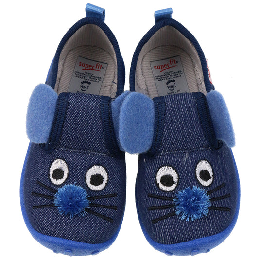 High quality SUPERFIT Hausschuh SOTTY 9257-80 in dark blue color with a cute mouse design