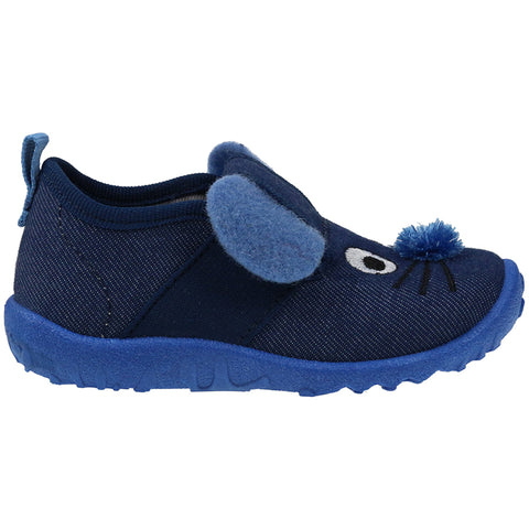 Comfortable and stylish SUPERFIT Hausschuh SOTTY 9257-80 in dark blue, featuring a cute mouse design - perfect for cozy evenings at home