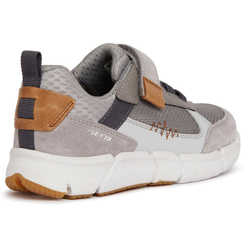 Light gray and cinnamon colored GEOX Halbschuh FLEXYPER J159BB with flexy rubber sole