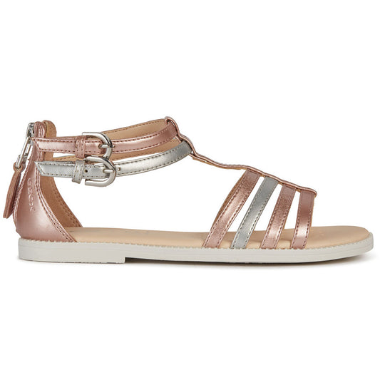 A pair of stylish and comfortable GEOX Sandale KARLY J7235D in rosé and silber