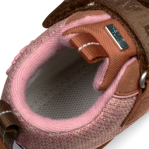 Rust and old rose colored AFFENZAHN TEX Knöchelschuh HAPPY REH - rost - altrosa shoe with playful animal design