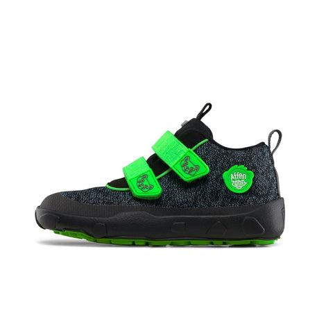 Black and green AFFENZAHN TEX Knöchelschuh HAPPY PANTHER shoe with playful panther design