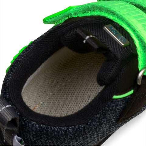 High-quality AFFENZAHN TEX Knöchelschuh in black and green, featuring a playful happy panther design