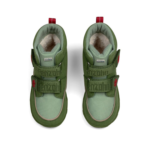 Affenzahn Tex Stiefel Comfy Dragon in green and red, a comfortable and stylish footwear option