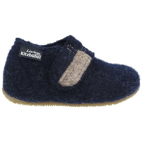 LIVING KITZBÜHEL Hausschuh 3609-590 - nachtblau cozy slipper in deep blue with plush lining and durable sole