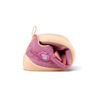 Adorable AFFENZAHN Barfuß Halbschuh KNIT HAPPY FLAMINGO in lovely pink and fuchsia colors with cute flamingo design