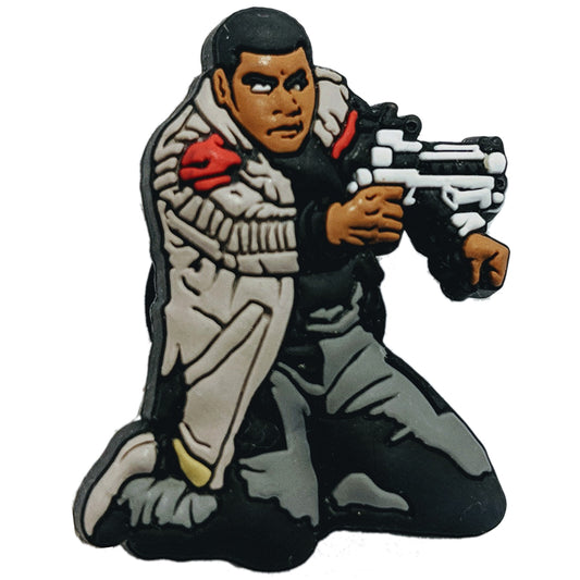 Schwarze CROCS Jibbitz STAR WARS - Finn Schuhe mit Finn-Motiv, perfekt für Fans der Star Wars-Saga und bequemes Schuhwerk für Kinder