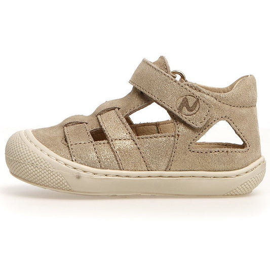 A stylish and comfortable NATURINO Halbsandale ANYTA in beige with glitter accents