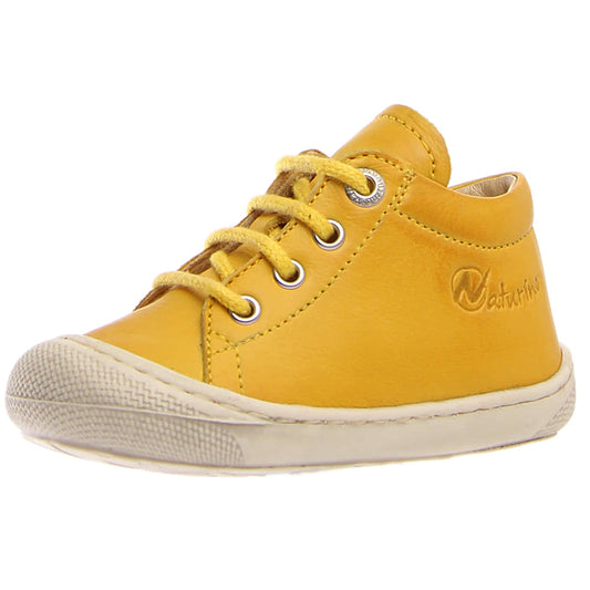 NATURINO Halbschuh COCOON II in gelb mit Schnürsenkel, hochwertiges Kinderschuhwerk