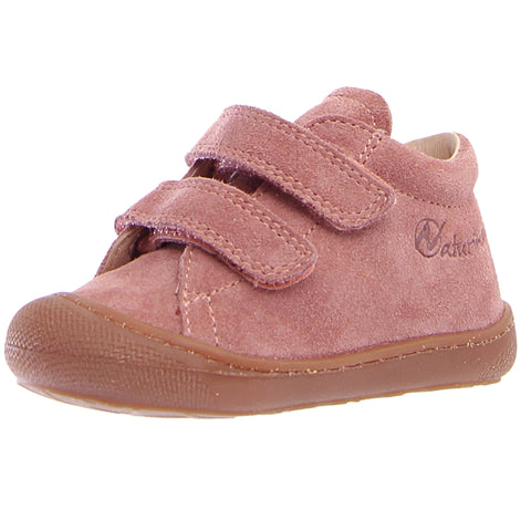NATURINO Halbschuh COCOON in rose velour with dark sole for girls