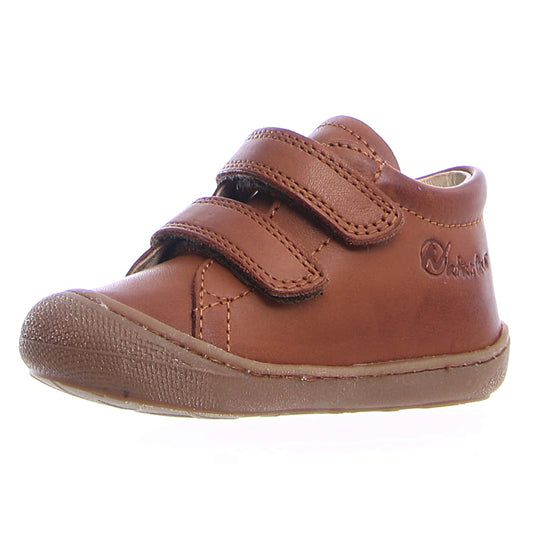 NATURINO Halbschuh COCOON in cognac color with a dark sole for kids