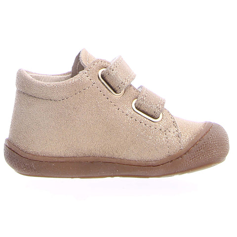 NATURINO Halbschuh COCOON in beige with gold glitzer detailing, a stylish and comfortable shoe for kids