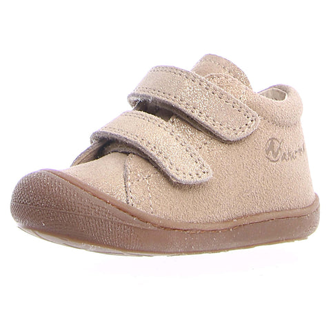 NATURINO Halbschuh COCOON in beige color with gold glitter details, side view