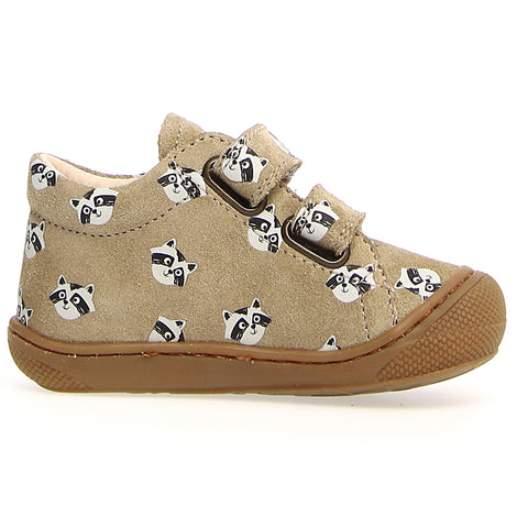 High-quality pistazie NATURINO Halbschuh COCOON with adorable raccoon print