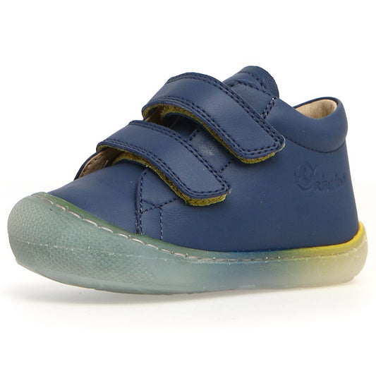NATURINO Halbschuh COCOON in azur color with vibrant colorful sole for kids