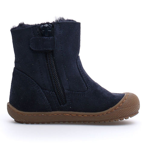Dark blue NATURINO Stiefel COZY boots featuring cozy fleece lining