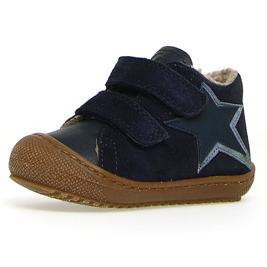 Dark blue NATURINO FLEXY half shoe with star design and lined interior