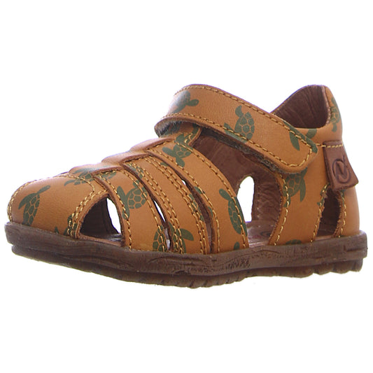 Yellow curry colored NATURINO Halbsandale SEE with cute turtle motif