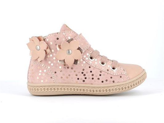 PRIMIGI Knöchelschuh 74190 - rosa / roségold / Pünktchen - stylish ankle shoe in pink and rose gold with polka dot design