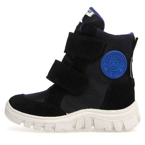  Kniehohe GEMINAE Stiefel von NATURINO RAINSTEP in elegantem schwarz und auffälligem royalblau