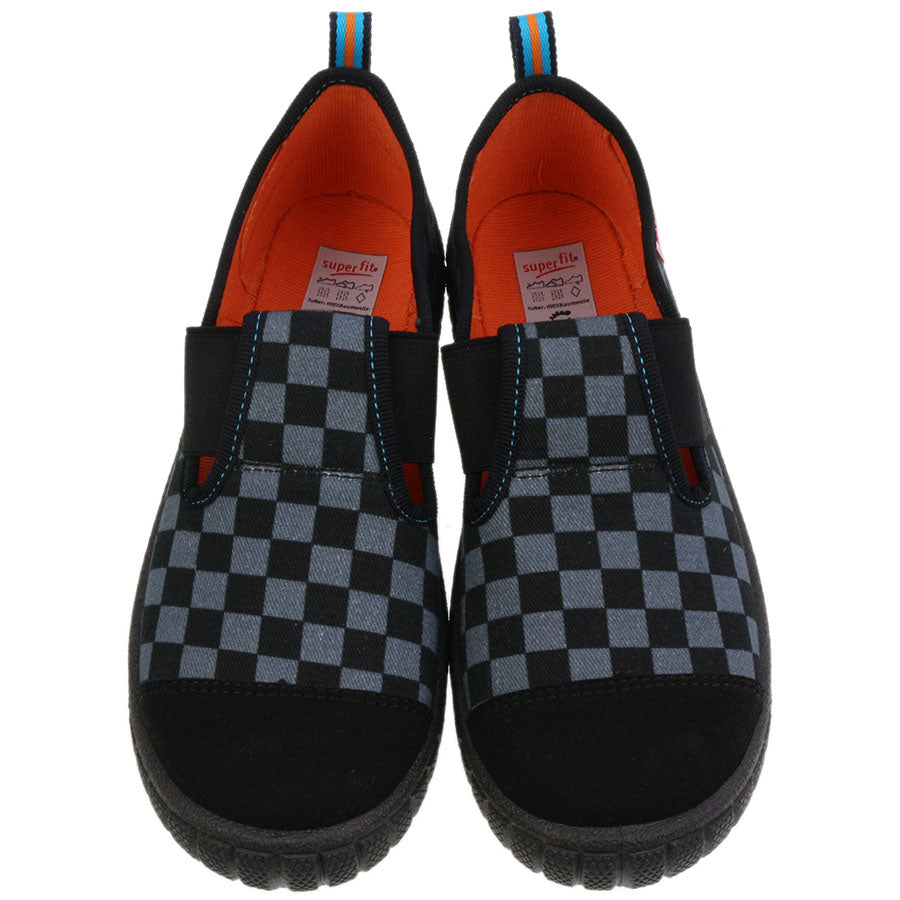 Comfortable and stylish SUPERFIT Hausschuh 276-03 in black with checkered design