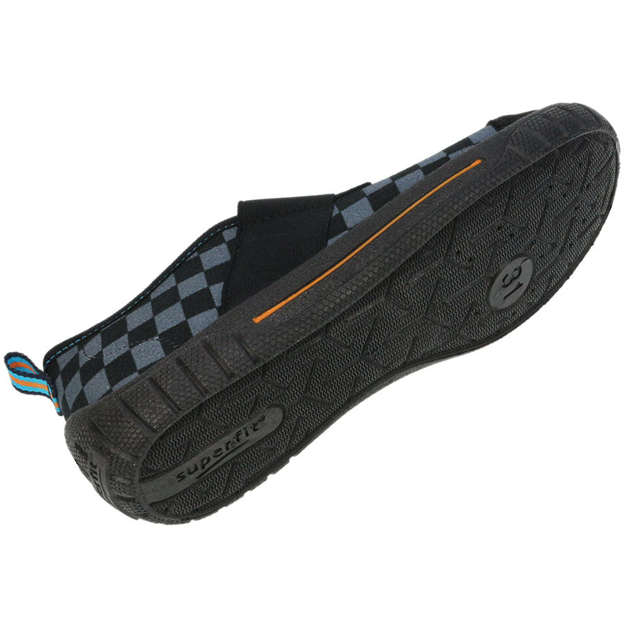 Comfortable and stylish SUPERFIT Hausschuh 276-03 in black with a checkered pattern