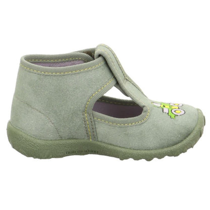 Superfit Spotty 9252-75 green slippers featuring a playful digger design