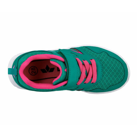 LICO Sportschuh SKIP 590049 türkis pink - Frontansicht des türkisfarbenen Sportschuhs mit pinken Akzenten und weißer Sohle